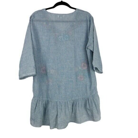 Umgee embroidered pink striped blouse size Small - Picture 4 of 9